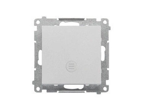 Spínač jednopólový SIMON TW1ZL.01/143, signal. LED podsv., ř.1So, bezšr. sv., hliníková mat