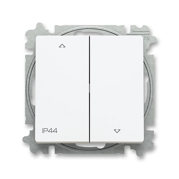 Ovládač žaluziový ABB Zoni 3559T-A88940 240, řazení 1/0+1/0, matná bílá, s krytem, IP44