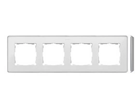 SIMON 82 Detail 8201640-243 rámeček 4 - násobný Detail SELECT-kov, bílá / základna hliník