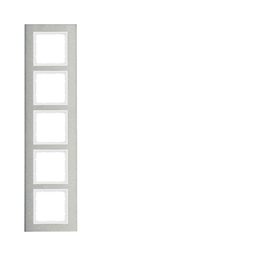 HAG 10153609 Rámeček 5-násobný, svislý, Berker B.7, ušlecht. ocel/bílá