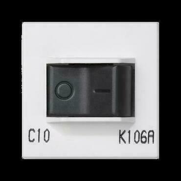 Jistič SIMON K106A/9, K45, charakteristika C, 10 A / 250 V, 45 x 45 mm, bílá