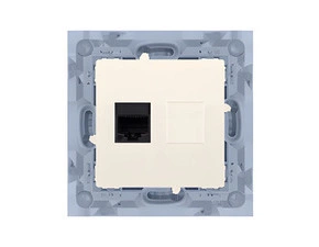 Zásuvka telefonní SIMON 10 CT1.01/41, 1 násobná, RJ11 (přístroj s krytem), krémová
