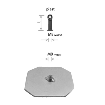 Podpěra vedení KOVO 26833 Podpěra samostatná-PV 21 nalepovací, podpěra vede
