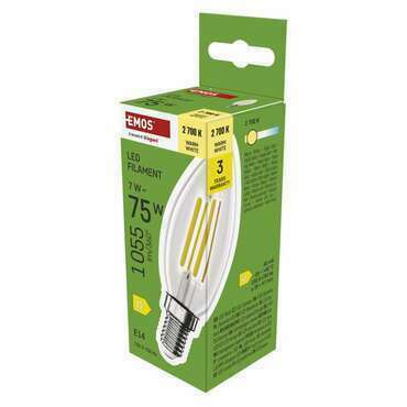 EMOS ZF3D52 LED FLM CANDLE 7W(75W) 1055lm E14 WW
