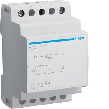 HAG ST305 Zvonkový transformátorek 230V/8V-2A, 12V- 1,33A (AC