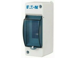 EATON 177071 MINI-2-T Rozvodnice NA omítku IP30, 1 řada, 2 moduly, dveře průhledné, bez N/PE svorek