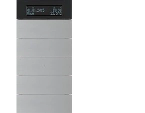 HAG 75665594 Senzor, tlačítkový, 5-násobné s pokoj. termostatem a displejem, B.IQ, Alu