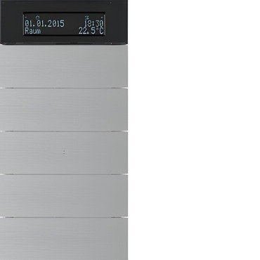 HAG 75665594 Senzor, tlačítkový, 5-násobné s pokoj. termostatem a displejem, B.IQ, Alu