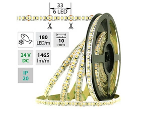 LED pásek MC LED SMD3528SF, 180LED/m, 14,4W/m, IP20, DC 24V, 10mm, 5m, potraviny-mořské plody