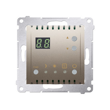 SIMON 54 DTRNW.01/44 Termostat s displejem, vestavěný senzor teploty, (strojek s krytem) 16(2) A, 23