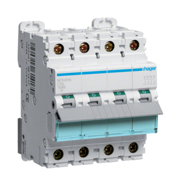 Jistič čtyřpolový HAGER NCN616 3+N pól. 16A, char.C, 10 kA
