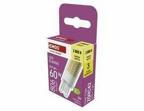 EMOS ZQ9C42 LED CLS JC 4,9W(60W) 806lm G9 WW