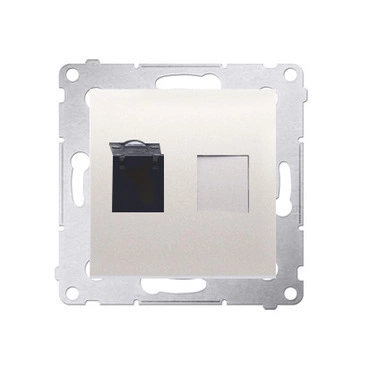 Zásuvka datová SIMON D61.01/41, 1 násobná RJ45 6. kat. s protiprachovou clonkou, krémová