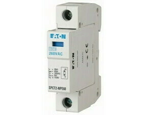 EATON 167618 SPCT2-NPE60/1 Svodič přepětí třídy T2 (II, C), modulový, N-PE, Un=260V