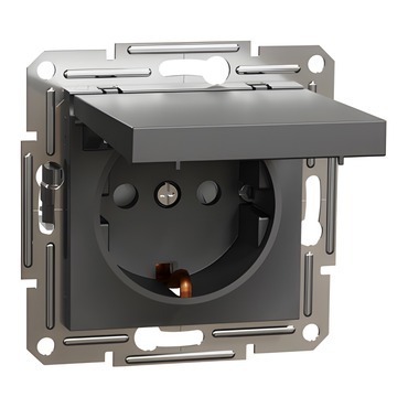SCHN EPH3100171 Asfora - Zásuvka SCHUKO 250V 16A, clonky, IP44, antracit