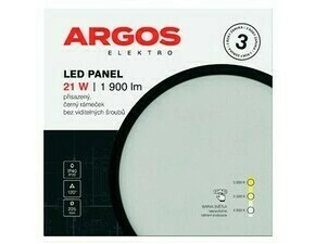 LED svítidlo přisazené ARGOS 21W, 1900lm, IP40/20, CCT, kruhové, černé