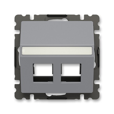 Kryt zásuvky ABB Zoni 5014T-A00418 241, šedá, komunikační přímé (2x), s upevňovacím třmenem