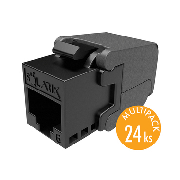 Keystone datový SOLARIX SXKJ-6-UTP-BK-SA, CAT6, UTP, RJ45, černý, samořezný, 24ks