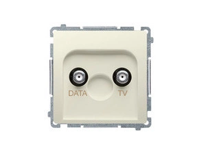 SIMON Basic BMAD1.01/12 Zásuvka  TV-DATA, typ F, DATA (strojek s krytem) 1x vstup: 5–1000 MHz; Béžov