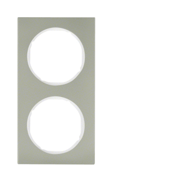 HAG 10122214 Rámeček 2-násobný, Berker R.3, ušlecht. ocel/bílá