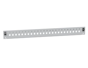 Čelo optické vany SOLARIX FP2-1U-24ST-G, 1U, RAL 7035, 24 ST, Simplex, montážní otvory v2, šedá