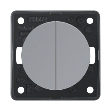 HAG 936552507 Vypínač, kolébkový, řazení 5, 16 AX, 250 V~, šroub. svorky, Integro Flow/Pure, šedá, l