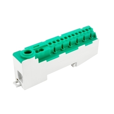EL 1000224 Můstek PE 14-S bezšroubový, krytý IP20, zelený, 80A, na DIN lištu, IP20 / 2020252 (bal.10