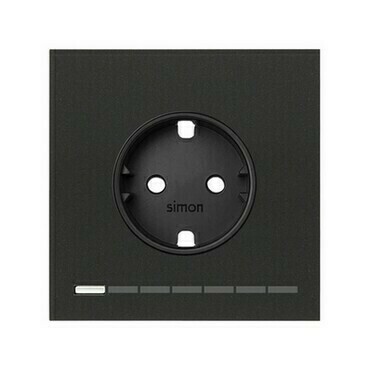 Sestava 1 násobná iO: 1 zásuvka Schuko, černá matná