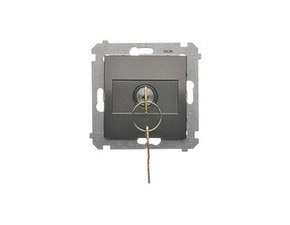 SIMON 54 DW1K.01/48 Jednopólový spínač na klíč - 2 poziční „0-I” (strojek s krytem) 5A 250V, pro páj