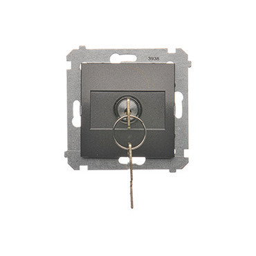 SIMON 54 DW1K.01/48 Jednopólový spínač na klíč - 2 poziční „0-I” (strojek s krytem) 5A 250V, pro páj
