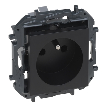 Zásuvka jednonásobná LEGRAND NILOÉ STEP 863533B, 2P+T, clonky, černá