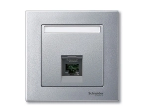 SCHN MTN465860 Merten - Centrální deska pro datovou zásuvku 1xRJ45 Actassi S-One, System M, Aluminiu