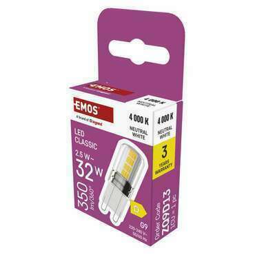 EMOS ZQ9D13 LED CLS JC 2,5W(32W) 350lm G9 NW