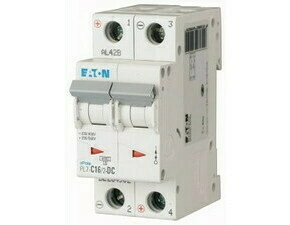 Jistič dvoupolový EATON 264902 PL7-C16/2-DC PL7-DC, char. C, 2-pólový, Icn=10kA, In=16A