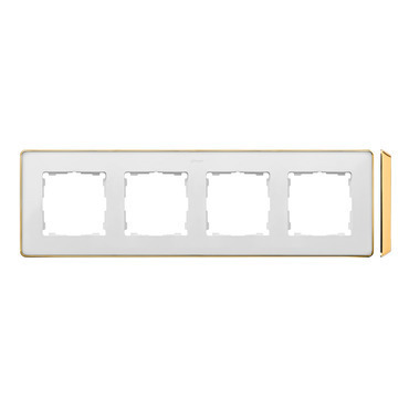 SIMON 82 Detail 8201640-245 rámeček 4 - násobný Detail SELECT-kov, bílá / základna zlato