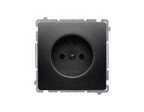 Zásuvka SIMON BMG1.01/49, 1 násobná, bez uzemnění, 16 A/250 V~, šroubové svorky, černá matná