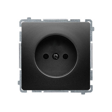Zásuvka SIMON BMG1.01/49, 1 násobná, bez uzemnění, 16 A/250 V~, šroubové svorky, černá matná