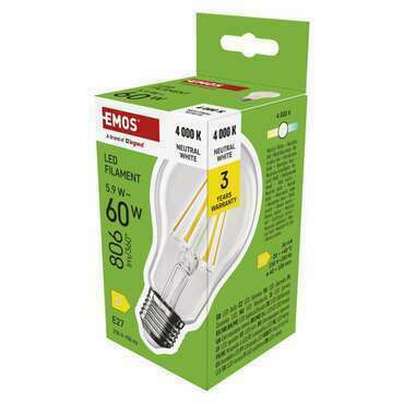EMOS ZF5D43 LED FLM A60 5,9W(60W) 806lm E27 NW