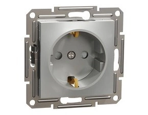 SCHN EPH2900261 Asfora - Zásuvka SCHUKO 250V 16A, clonky, alu