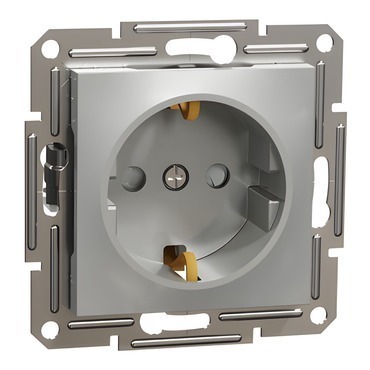 SCHN EPH2900261 Asfora - Zásuvka SCHUKO 250V 16A, clonky, alu