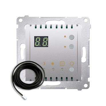 SIMON 54 DTRNSZ.01/43 Termostat s displejem, externí senzor teploty, (strojek s krytem) 16(2) A, 230