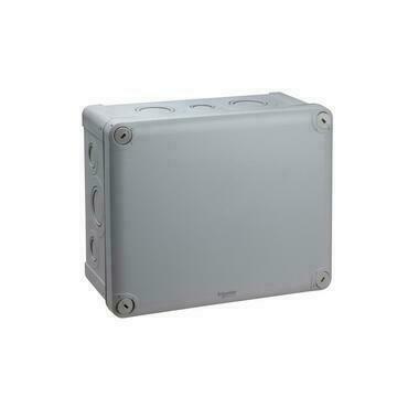 SCHN ENN05093 Mureva - instalační krabice IP55 225 x 175 x 100, RAL 7035, předlis. ISO průchodky