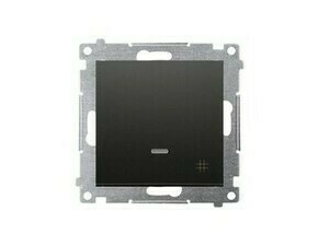 Přepínač křížový SIMON 54 DW7L.01/49, s orientačním LED podsvětlením, řazení 7So, černá matná metal