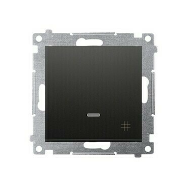 Přepínač křížový SIMON 54 DW7L.01/49, s orientačním LED podsvětlením, řazení 7So, černá matná metal