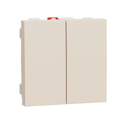 SCHN NU321344 Unica - Přepínač dvojitý střídavý řazení 6+6 (5b), Béžový