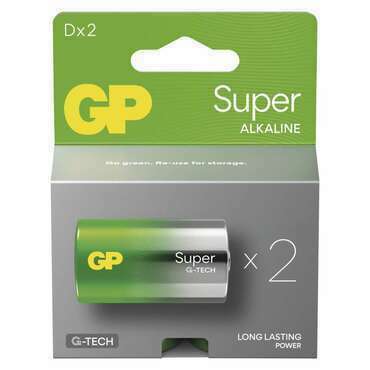 Baterie alkalická GP SUPER B01412 D (LR20) 2PP