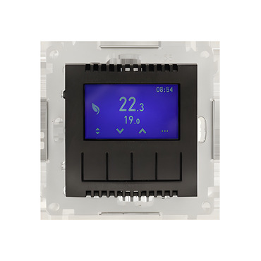 Termostat digitální SIMON 54 DETD1A.01/48, programovatelný, antracitová metalizovaná