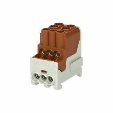 EL 1003205 Blok pro rozdělení fází UVB 100 L B, 1pól., 101A, AL/CU, 1000V, hnědý, na DIN (bal.3)