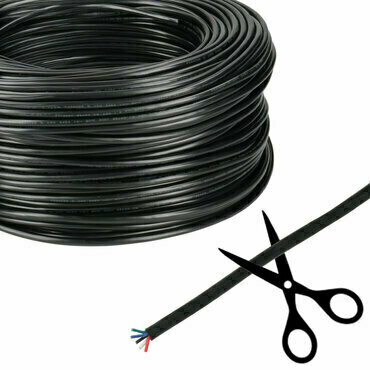MC LED 5-žilový kulatý PVC kabel AWG 22/0,34 mm2, půměr 5,5 mm, černý plášť