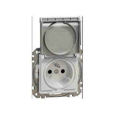 SCHN SDD213013 Sedna D/E - Zásuvka 230V 16A IP44 šroubová, Aluminium